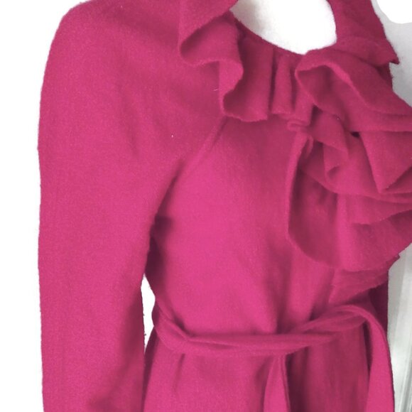 Boiled Wool Red Coat Dress/ Cynthia Rowley/ Size M - Picture 5 of 6